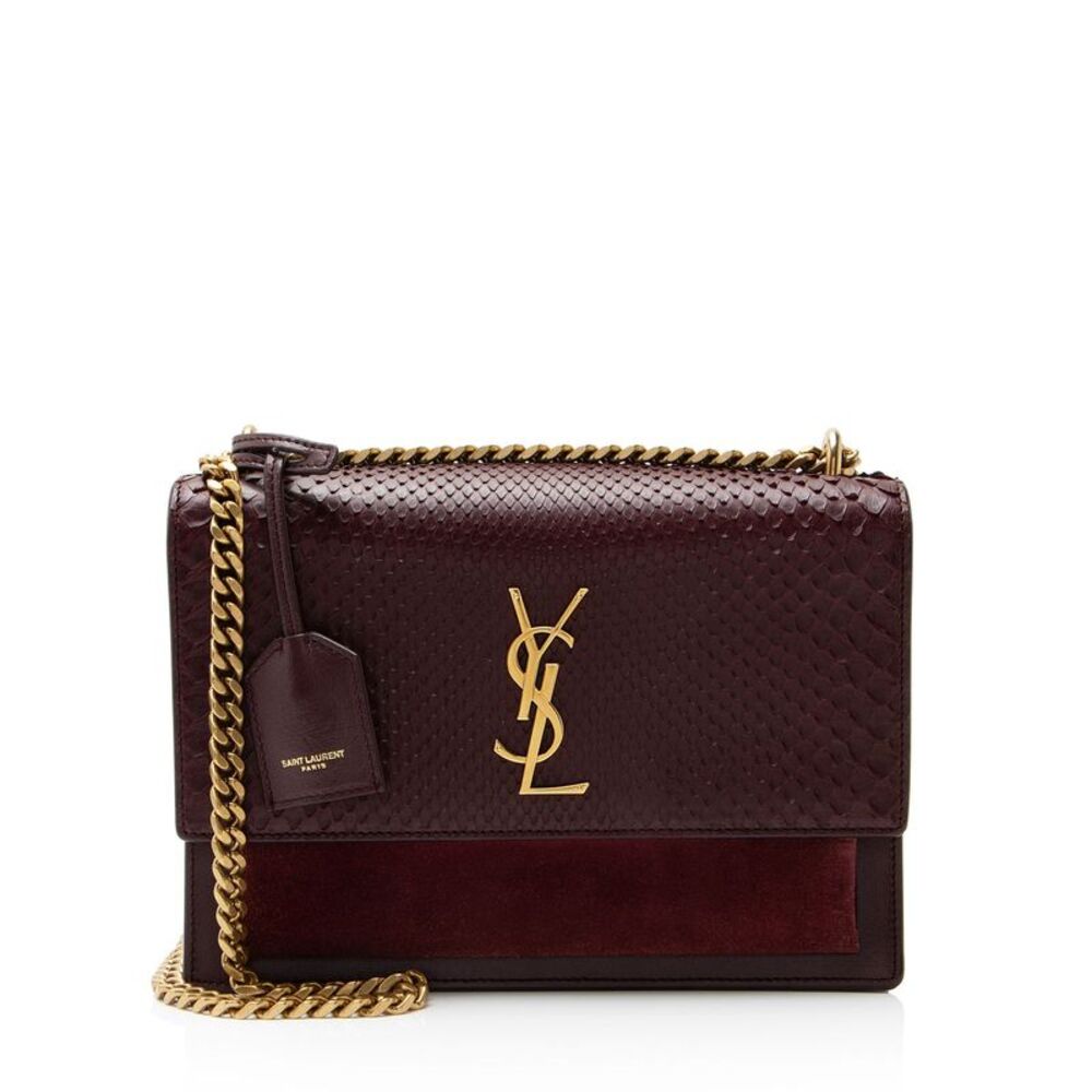 Saint Laurent Python Suede Monogram Sunset Medium… - image 1
